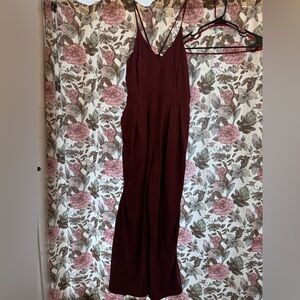 Burgundy Halara stretch jumpsuit